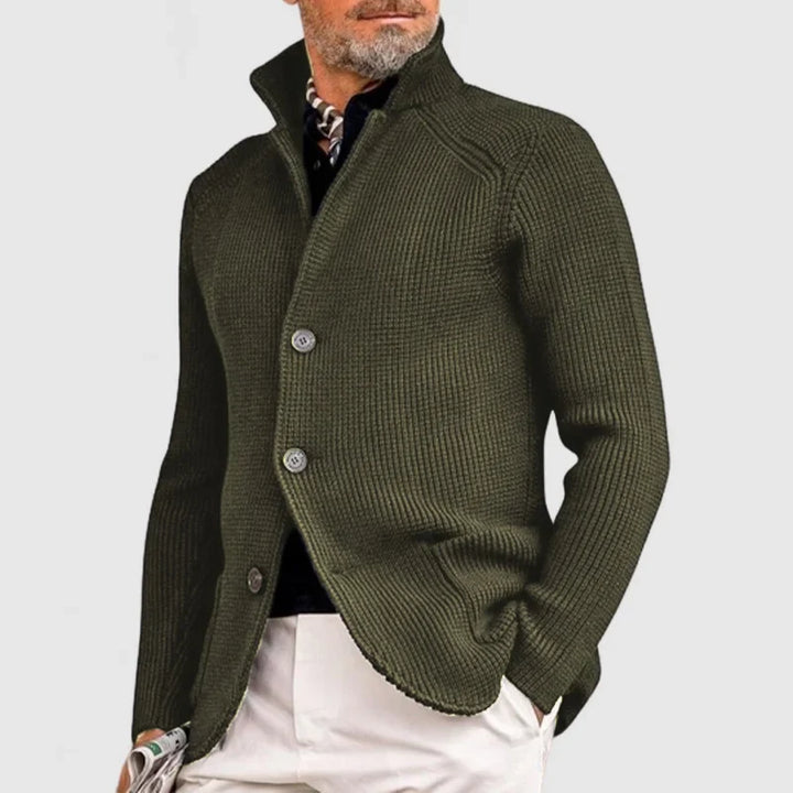 Luca | Refined Stand Collar Mens Cardigan Jacket