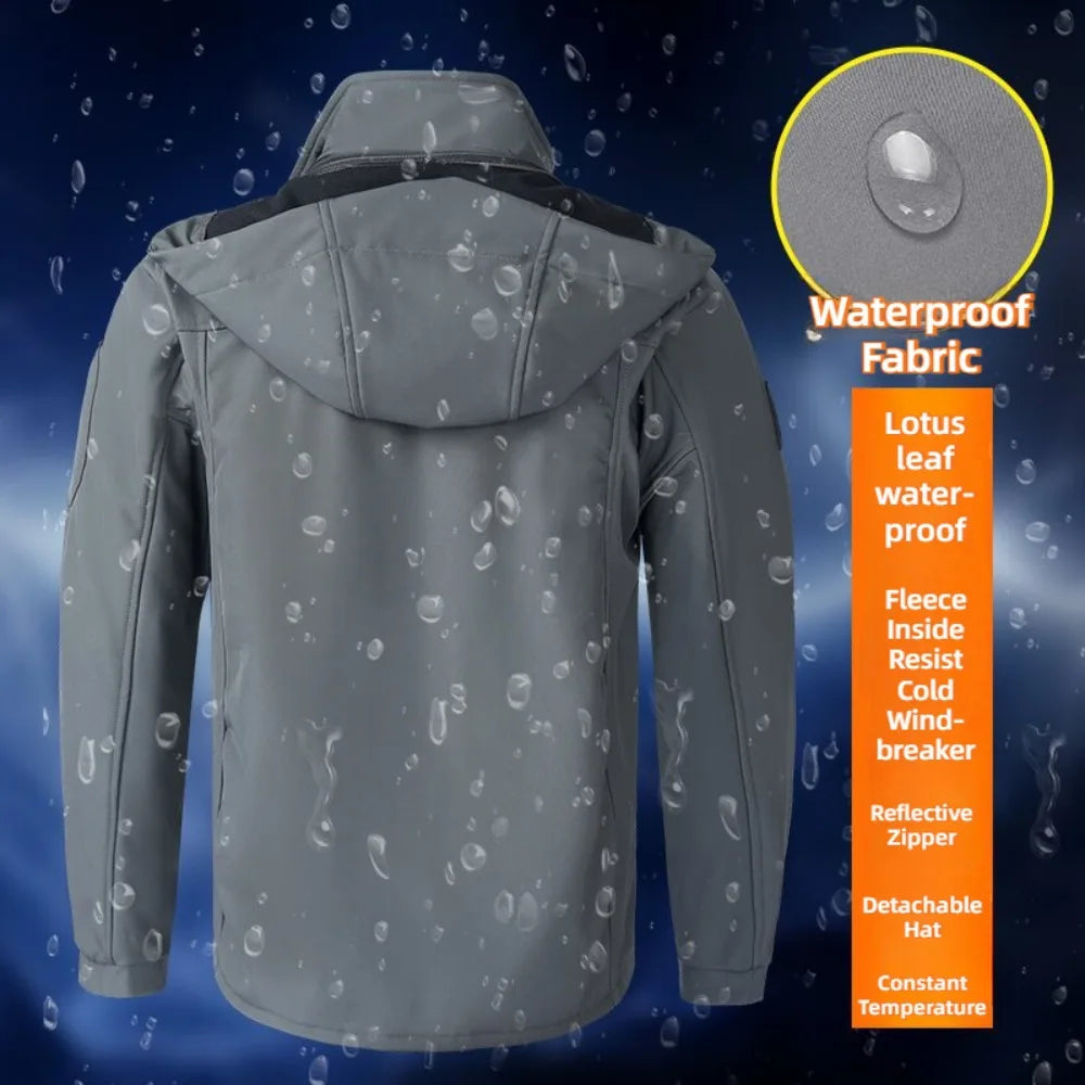 Lucas | Cosy Hooded Full Zip Mens Fleece Jacket