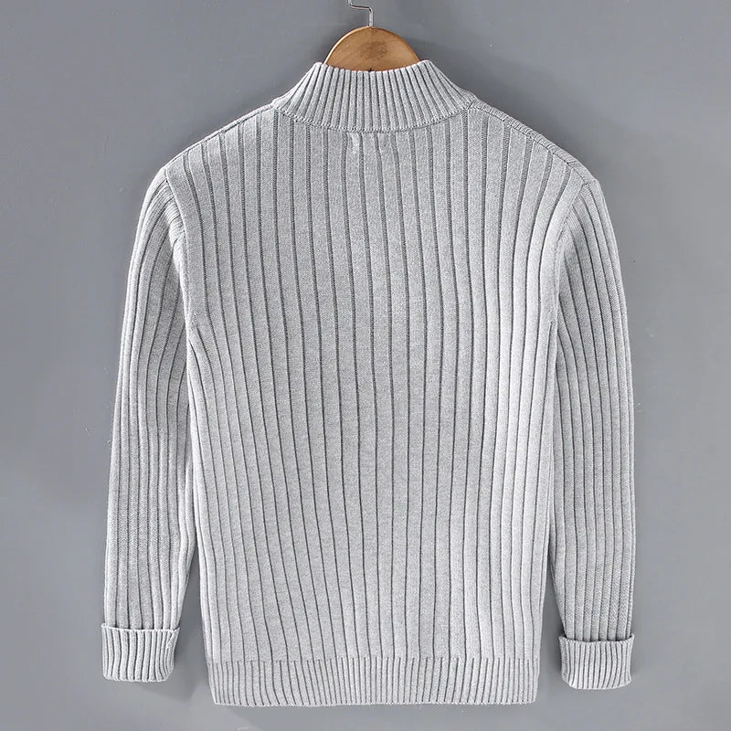 Lucas | Cosy Ribbed Zip Up Mens Cardigan