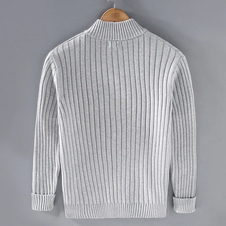 Lucas | Cosy Ribbed Zip Up Mens Cardigan