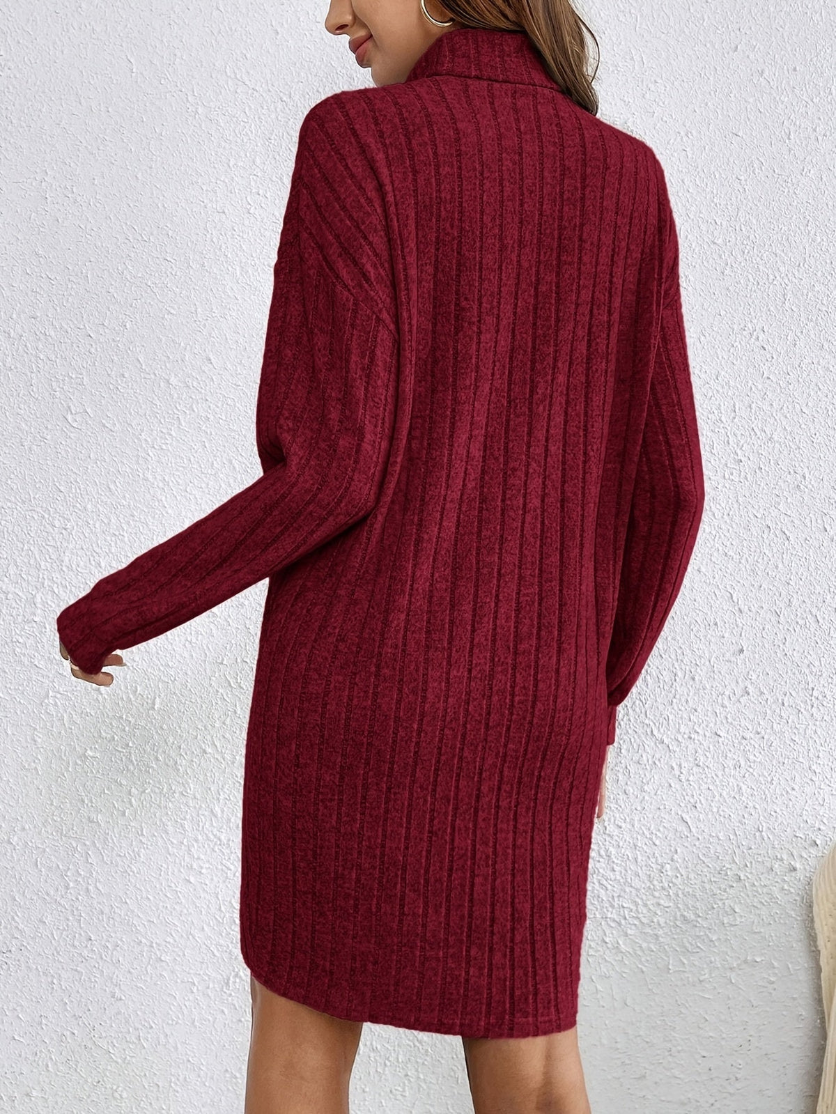 Luna | Graceful Ribbed Knit Turtleneck Jumper Dress