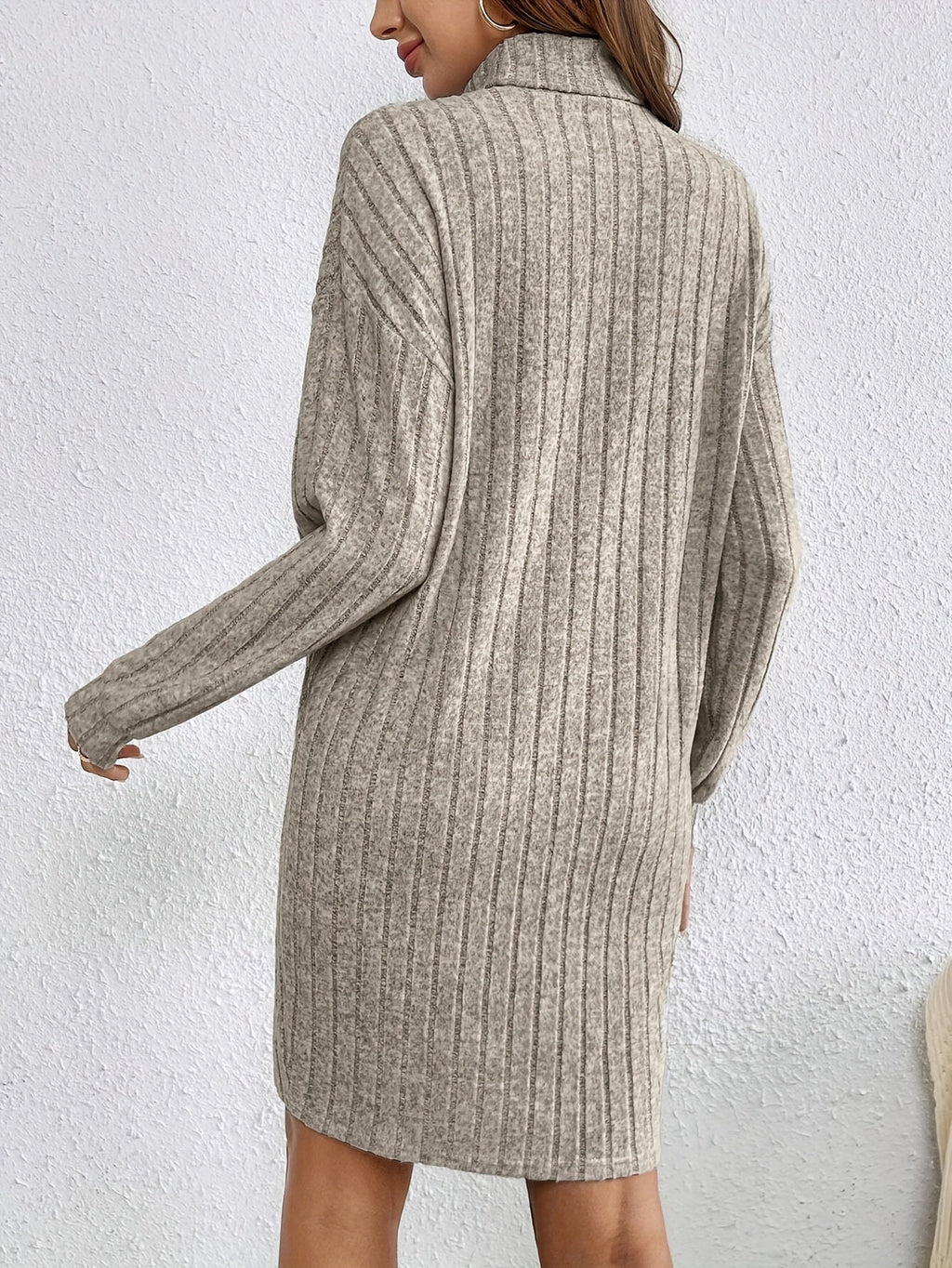 Luna | Graceful Ribbed Knit Turtleneck Jumper Dress