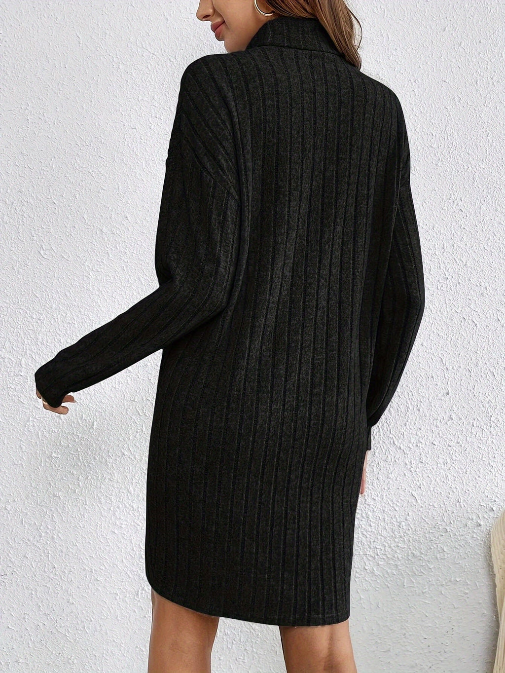 Luna | Graceful Ribbed Knit Turtleneck Jumper Dress