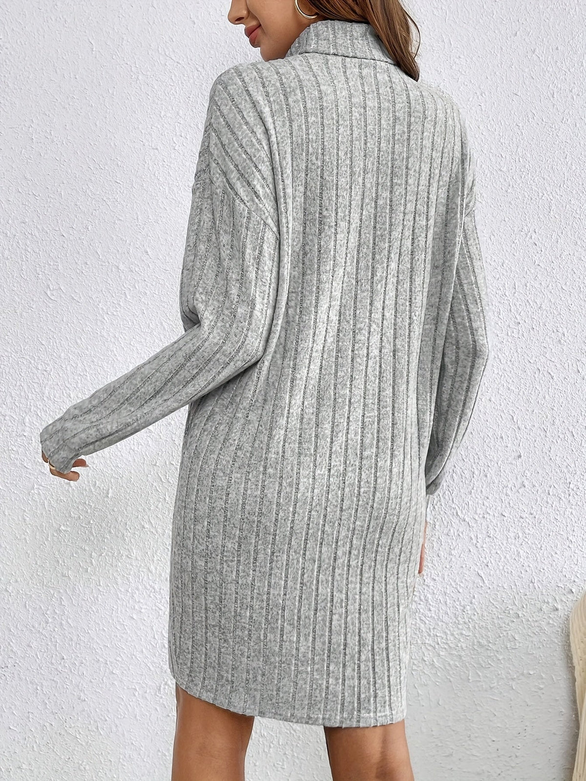 Luna | Graceful Ribbed Knit Turtleneck Jumper Dress