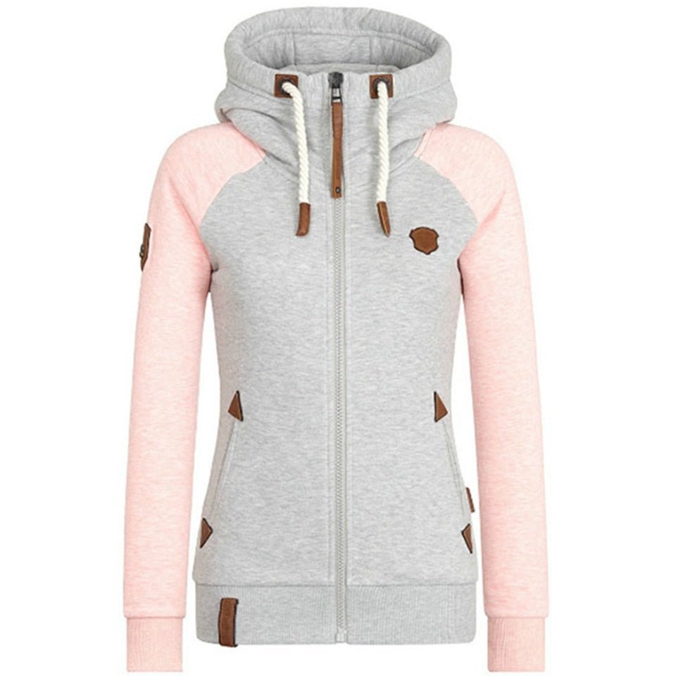 Luna | Relaxed Colour-Block Zip-Up Hoodie