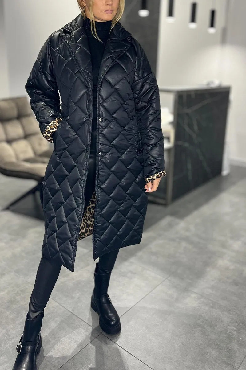 Lyla | Reversible Longline Diamond Quilted Jacket