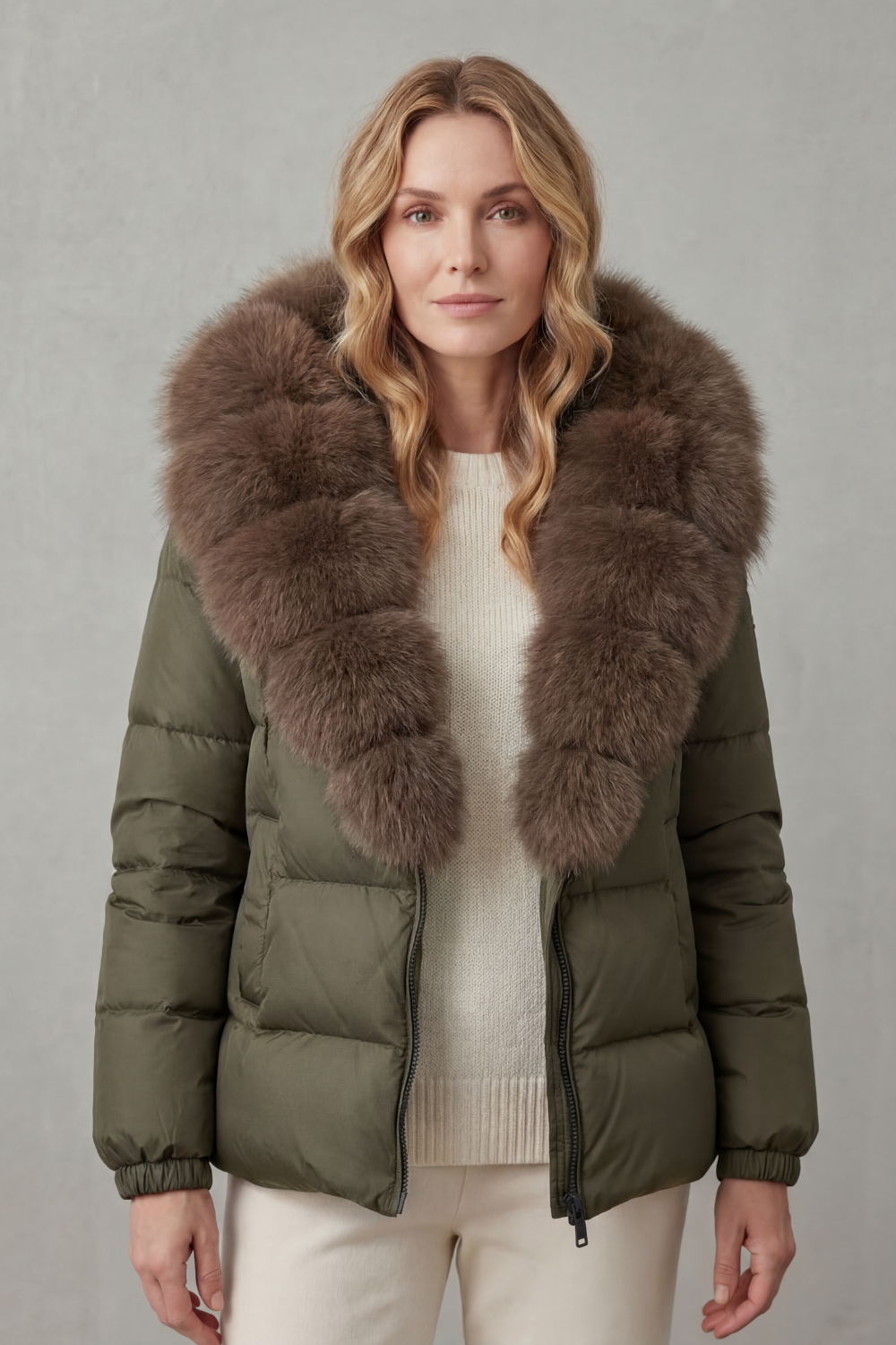 Lyra | Graceful Fur Collar Puffer Fur Jacket