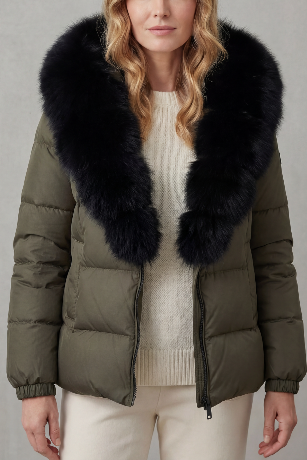 Lyra | Graceful Fur Collar Puffer Fur Jacket