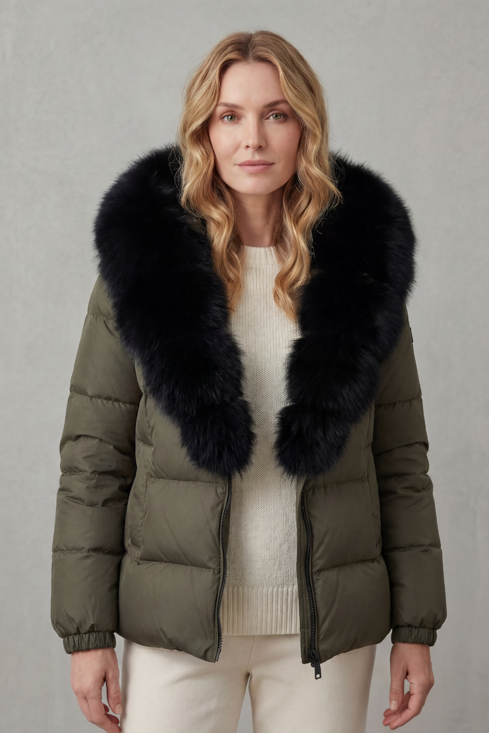 Lyra | Graceful Fur Collar Puffer Fur Jacket