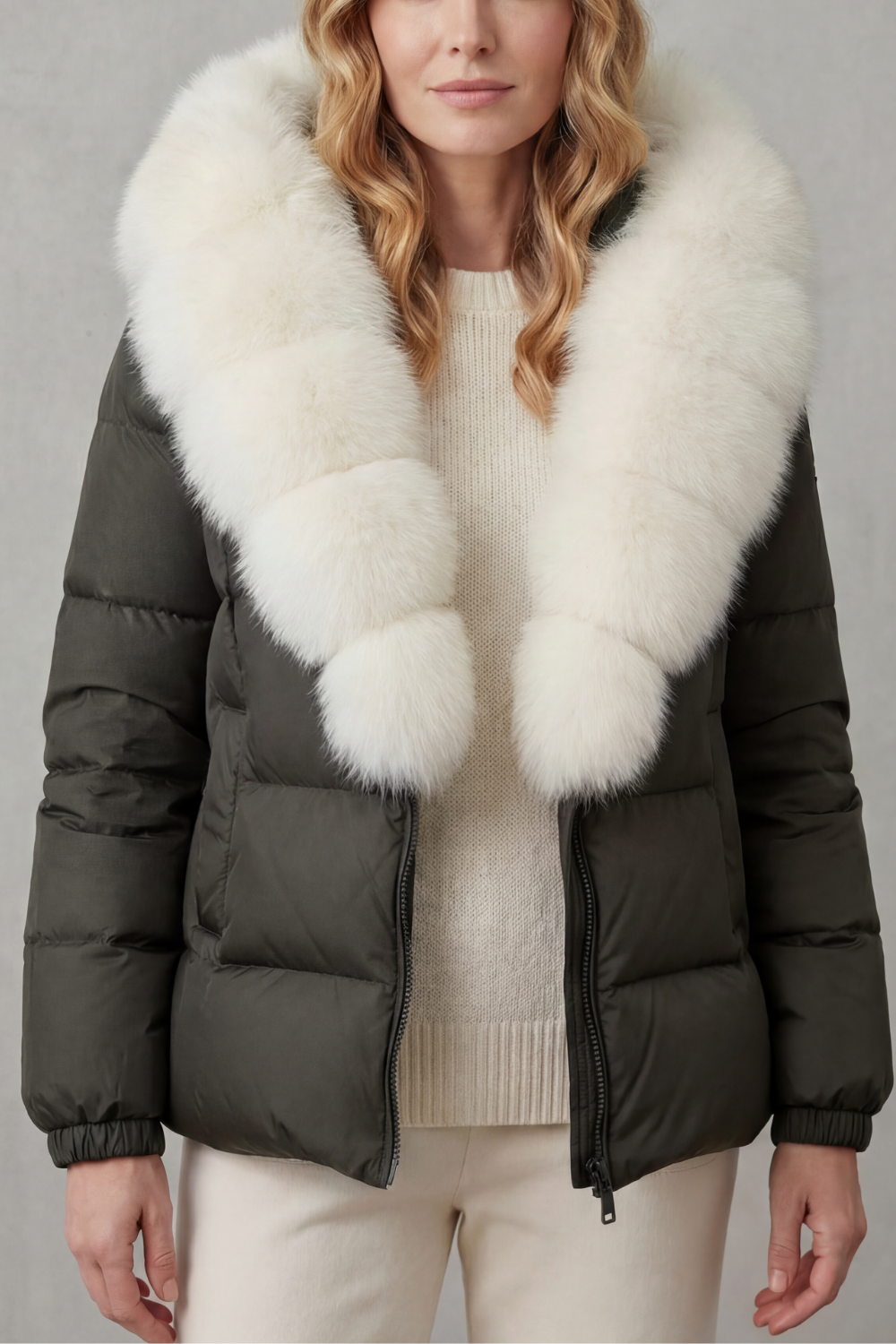 Lyra | Graceful Fur Collar Puffer Fur Jacket