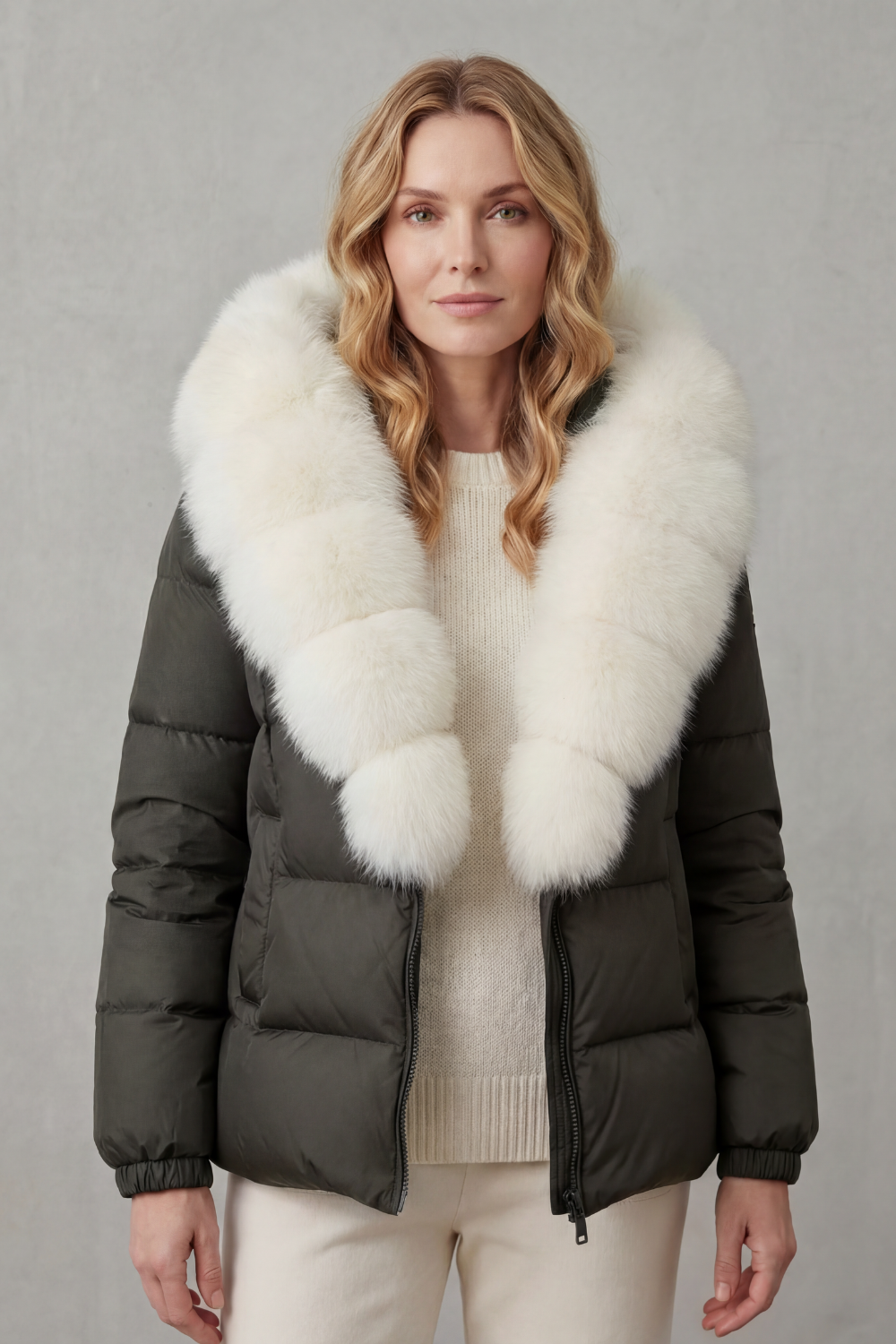 Lyra | Graceful Fur Collar Puffer Fur Jacket
