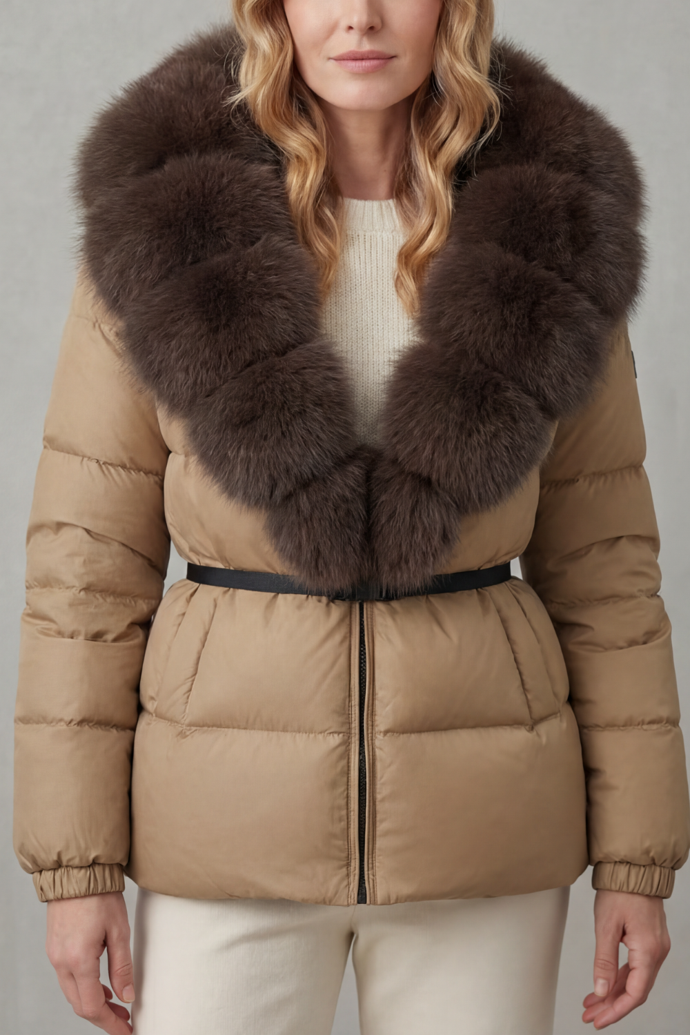 Lyra | Graceful Fur Collar Puffer Fur Jacket