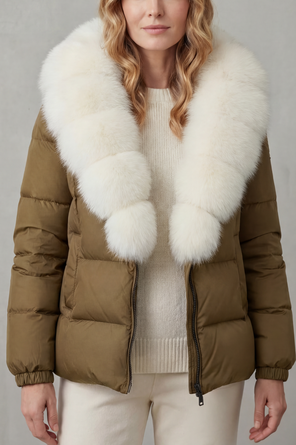 Lyra | Graceful Fur Collar Puffer Fur Jacket