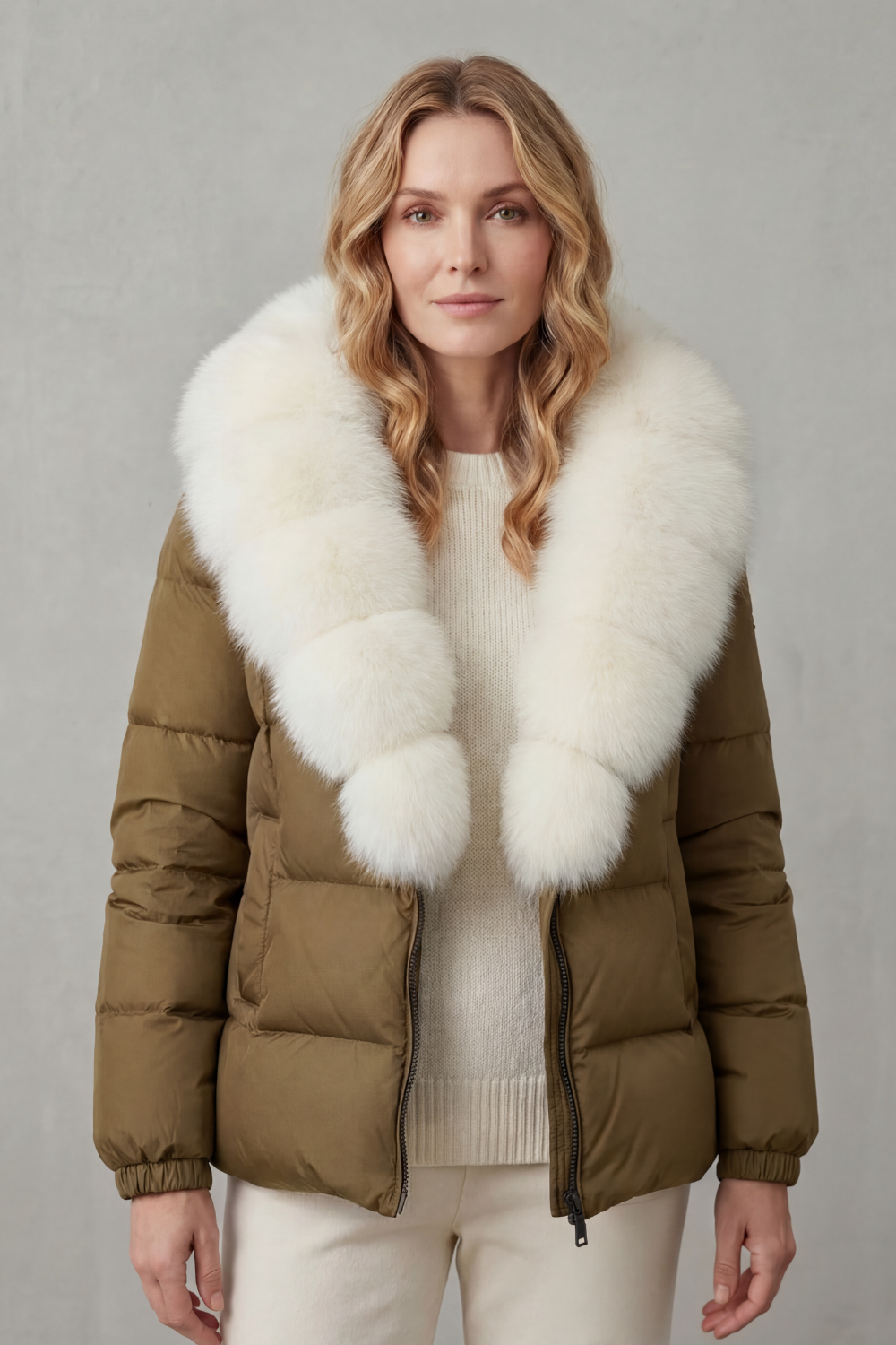 Lyra | Graceful Fur Collar Puffer Fur Jacket
