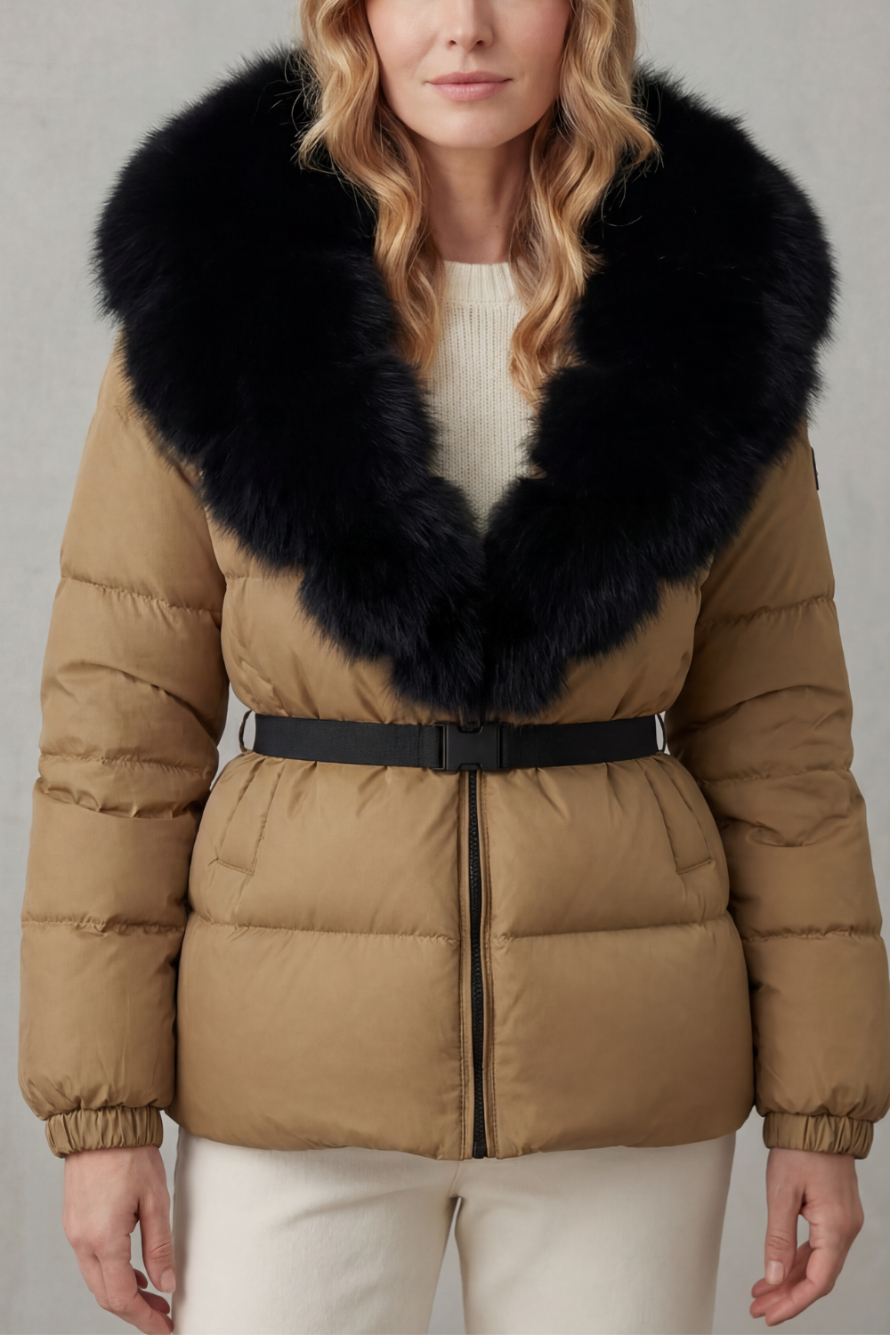 Lyra | Graceful Fur Collar Puffer Fur Jacket
