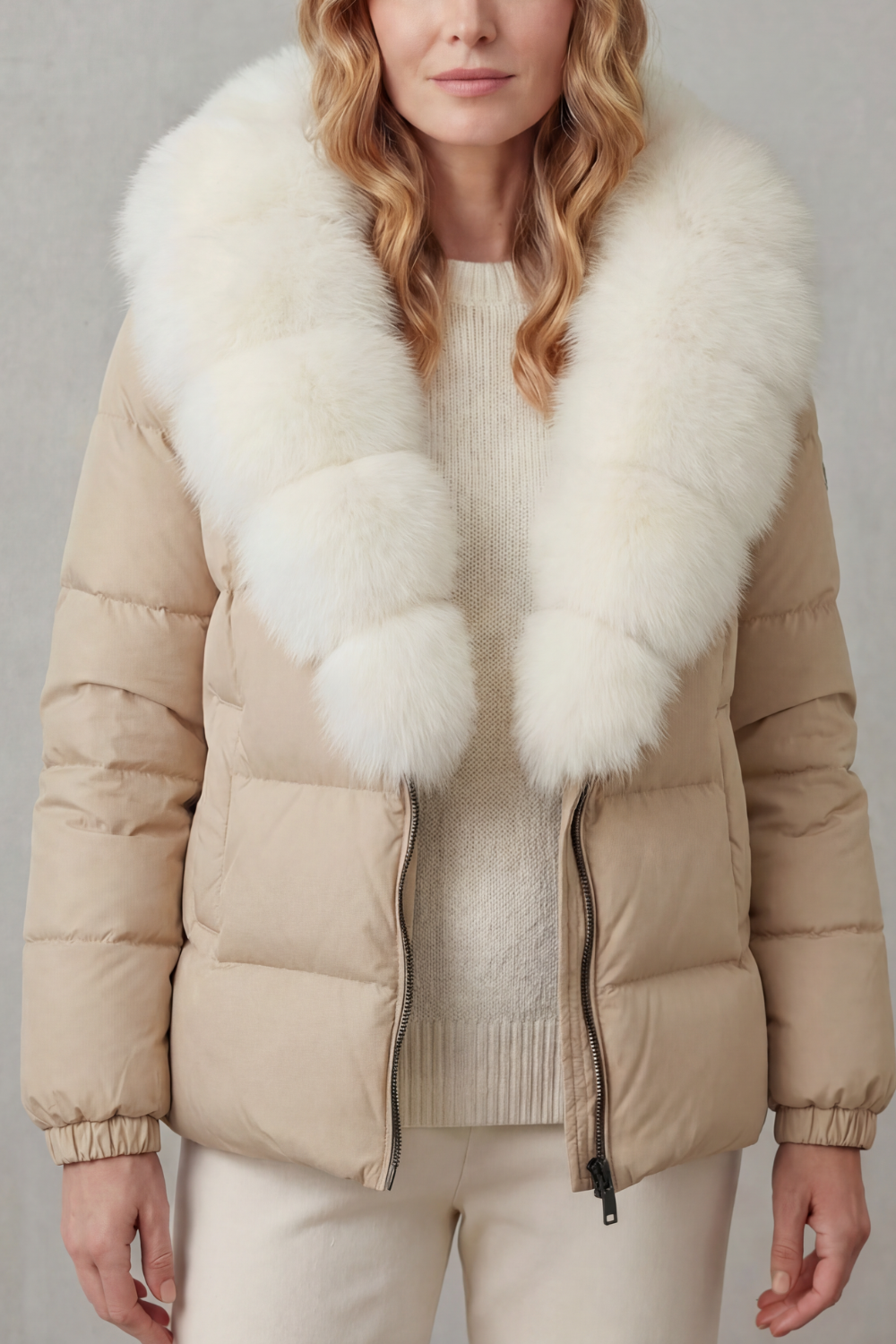 Lyra | Graceful Fur Collar Puffer Fur Jacket