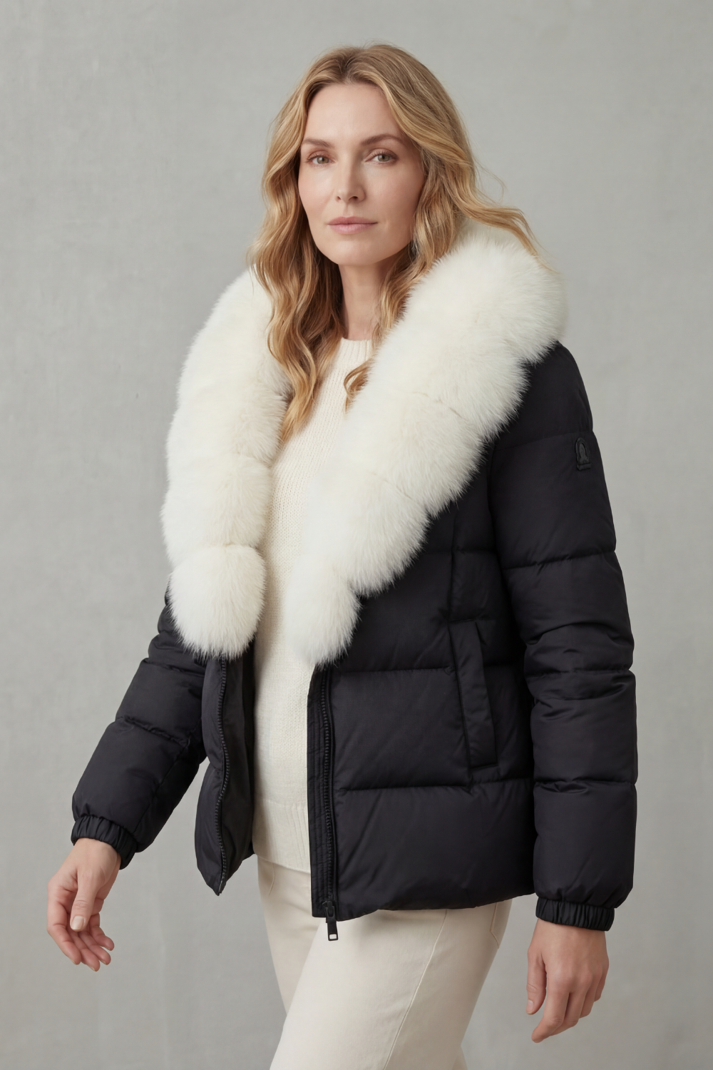Lyra | Graceful Fur Collar Puffer Fur Jacket