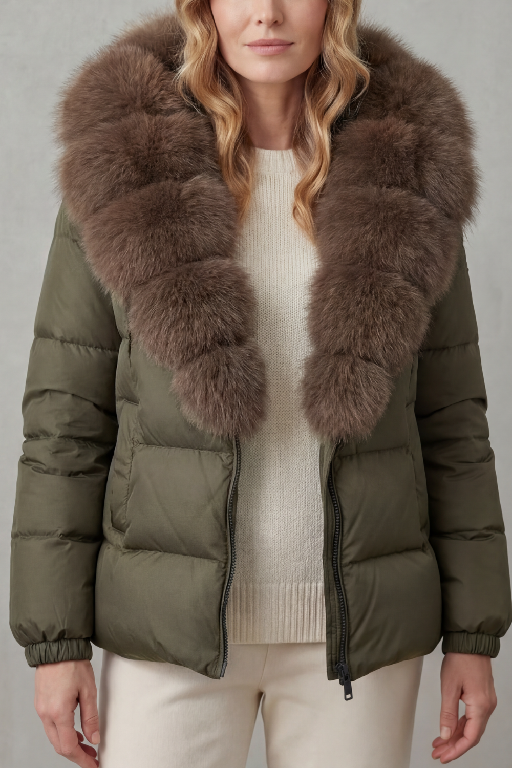 Lyra | Graceful Fur Collar Puffer Fur Jacket