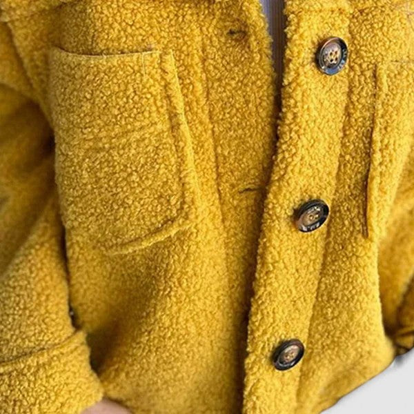Lyra | Relaxed Button Front Teddy Fleece Jacket