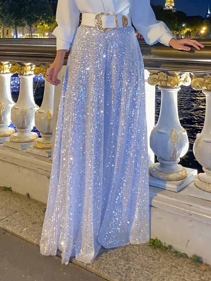 Maeve | Belted Sequin Wrap Maxi Party Dresses for Women