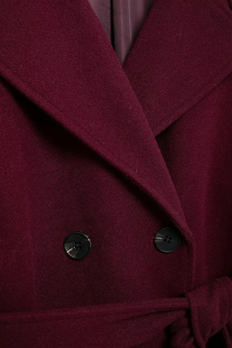 Maisie | Polished Belted Wrap Long Jacket