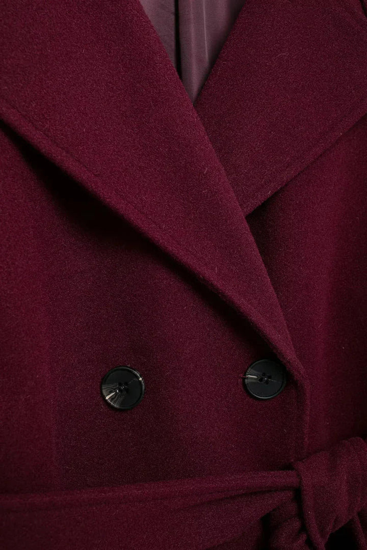 Maisie | Polished Belted Wrap Long Jacket