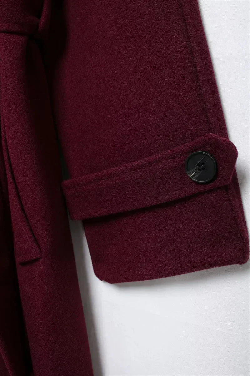 Maisie | Polished Belted Wrap Long Jacket
