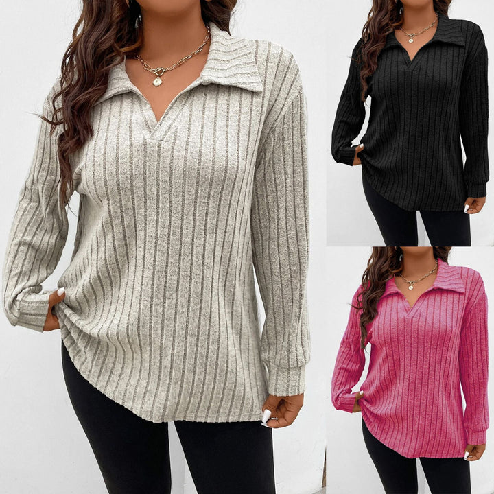 Maisie | Ribbed Collared Longline Knitted Jumper