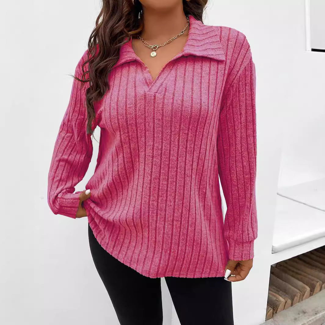 Maisie | Ribbed Collared Longline Knitted Jumper