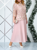 Margaret | Elegant Floral Lace Overlay Black Tie Dress