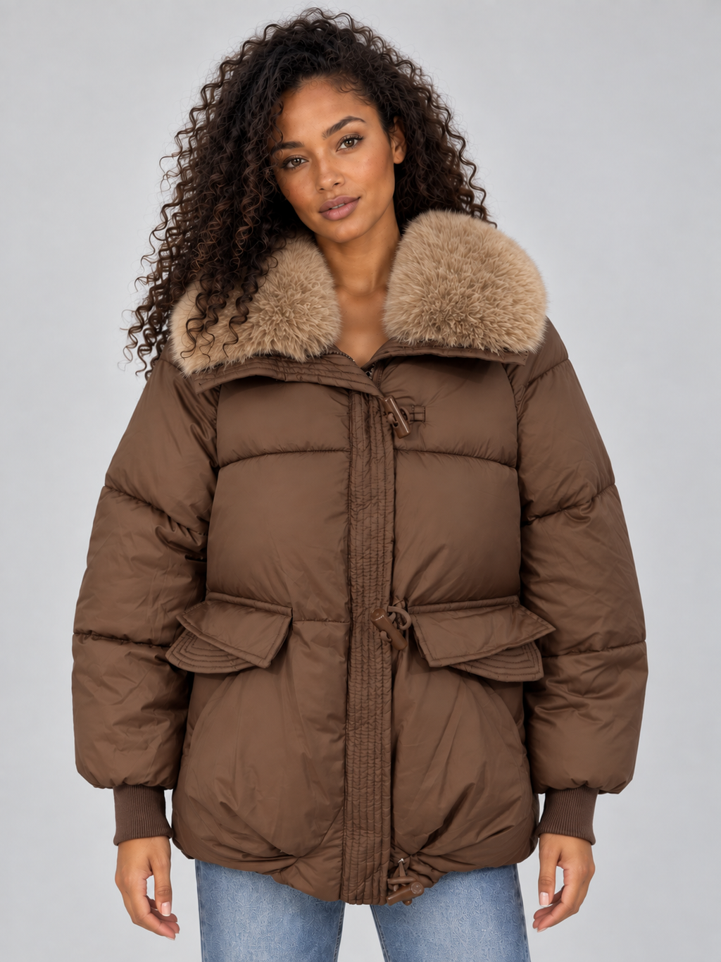 Margot | Chic Fur Jacket Puffer Coat with Statement Collar