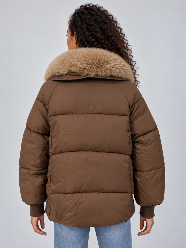 Margot | Chic Fur Jacket Puffer Coat with Statement Collar