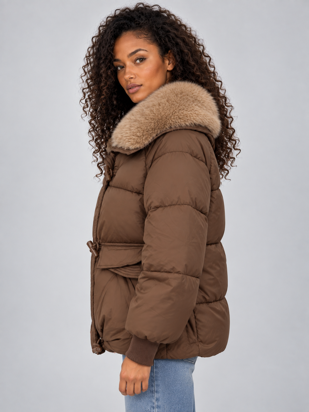 Margot | Chic Fur Jacket Puffer Coat with Statement Collar