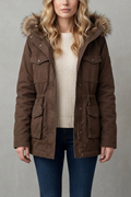 Maria | Cosy Hooded Fur Trim Parka Jacket