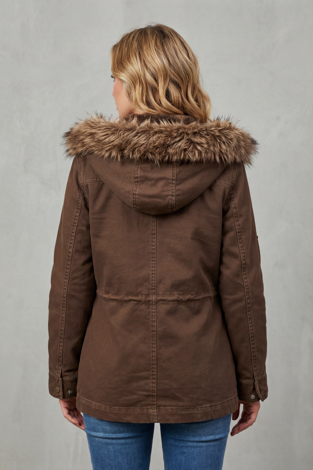 Maria | Cosy Hooded Fur Trim Parka Jacket