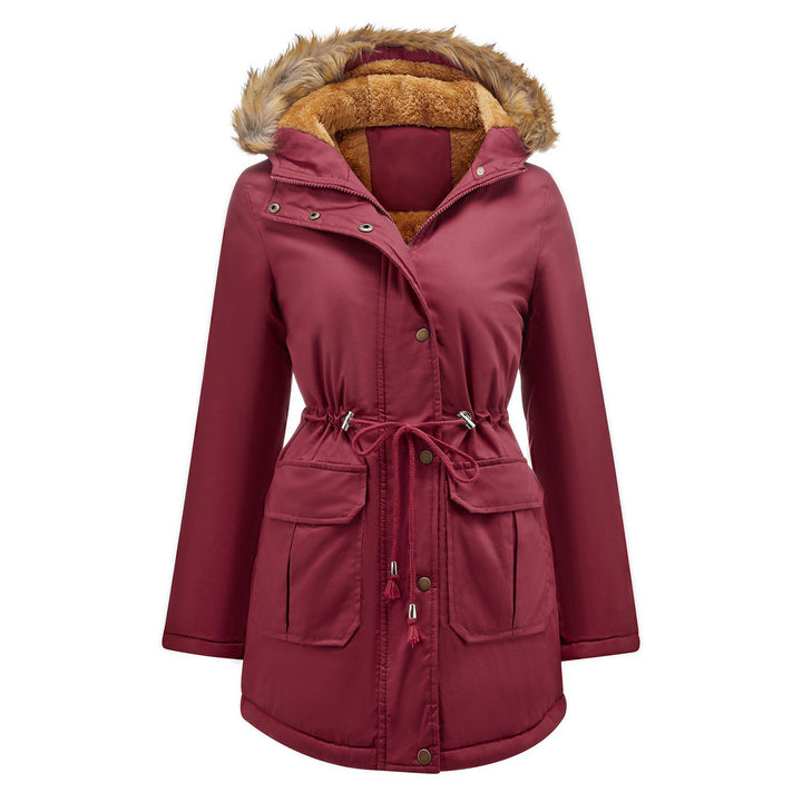 Maria | Hooded Drawstring Waist Parka Winter Coat