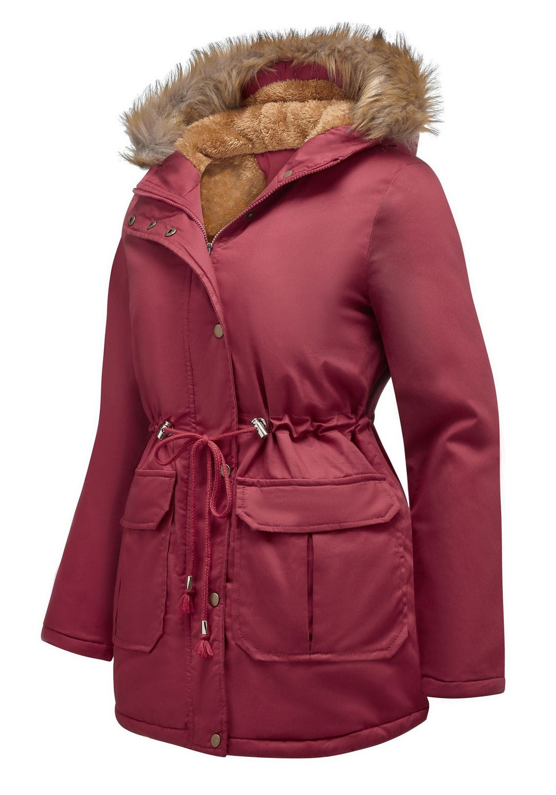 Maria | Hooded Drawstring Waist Parka Winter Coat