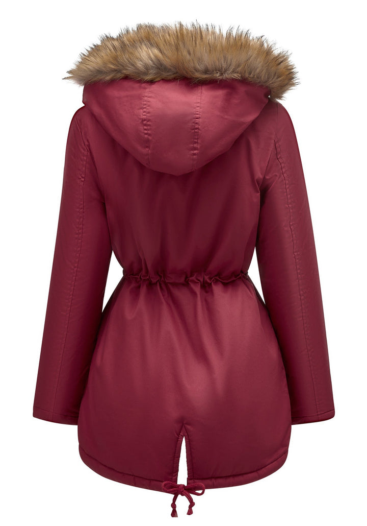 Maria | Hooded Drawstring Waist Parka Winter Coat