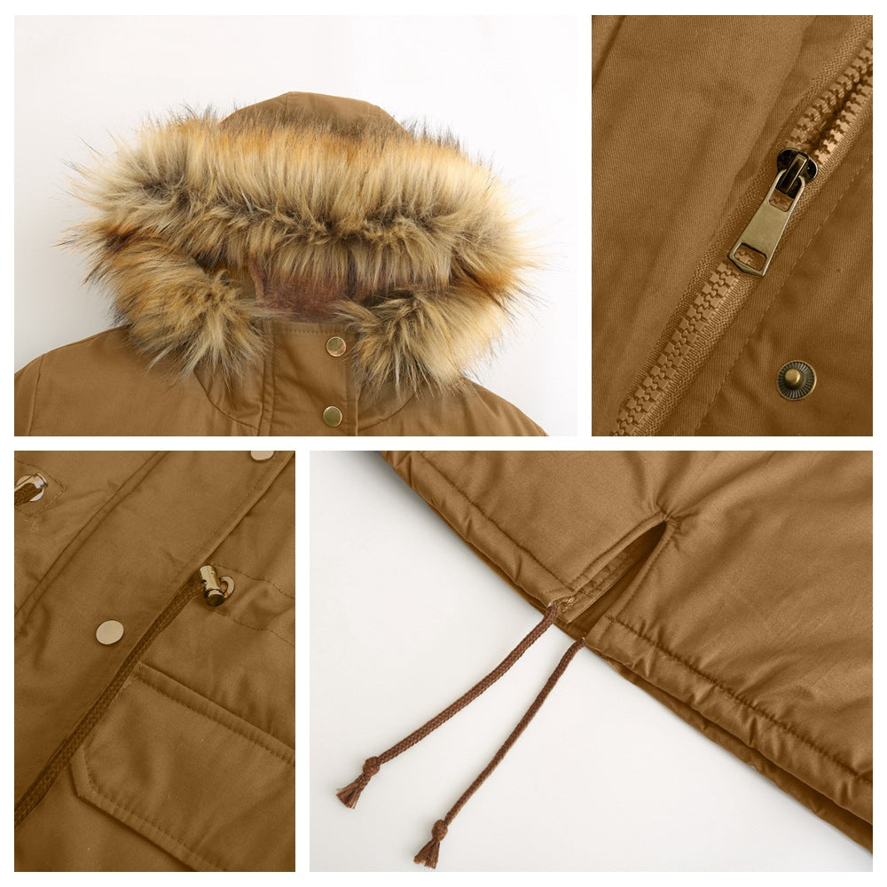 Maria | Hooded Drawstring Waist Parka Winter Coat