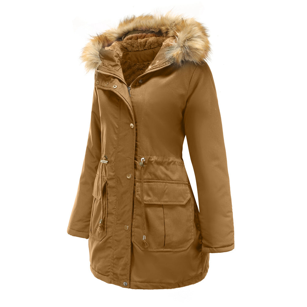 Maria | Hooded Drawstring Waist Parka Winter Coat
