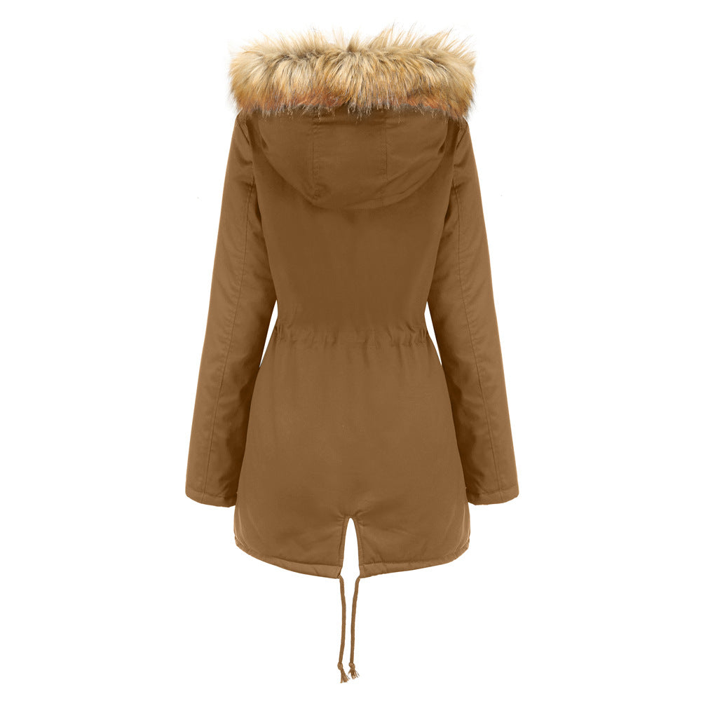 Maria | Hooded Drawstring Waist Parka Winter Coat