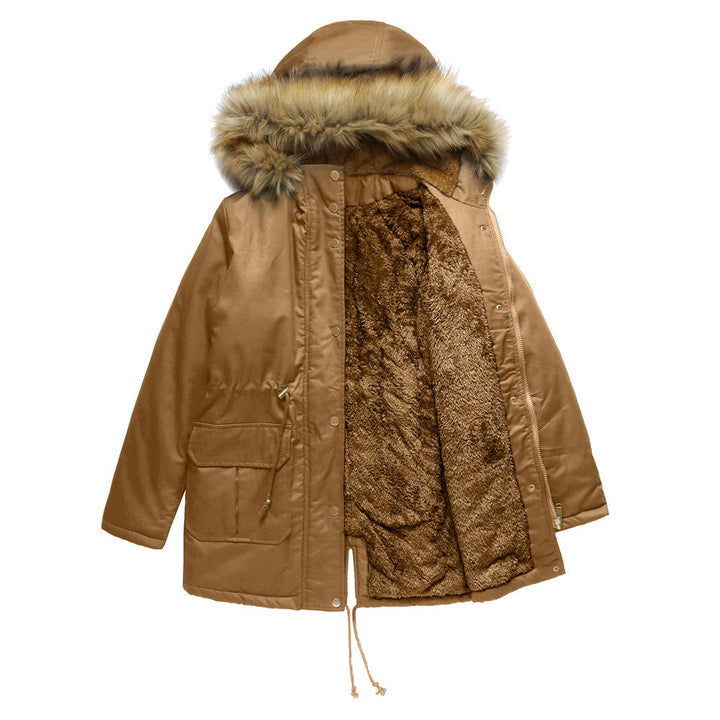 Maria | Hooded Drawstring Waist Parka Winter Coat
