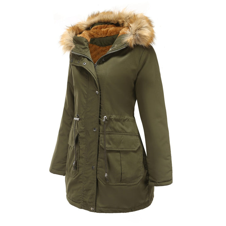 Maria | Hooded Drawstring Waist Parka Winter Coat