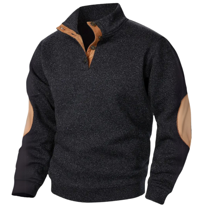 Mason | Refined Button Neck Mens Knitted Jumper