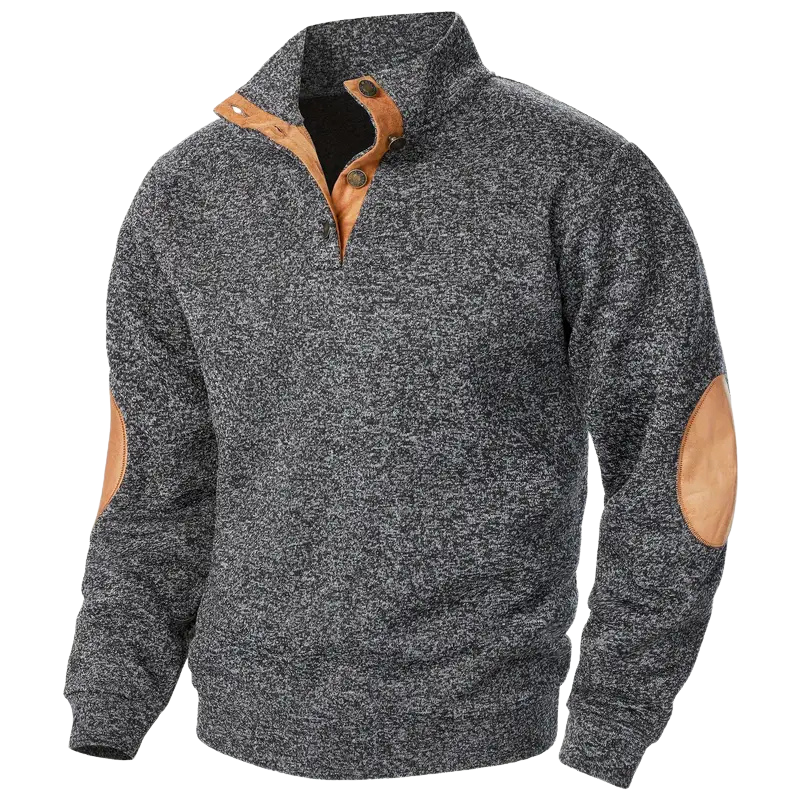 Mason | Refined Button Neck Mens Knitted Jumper
