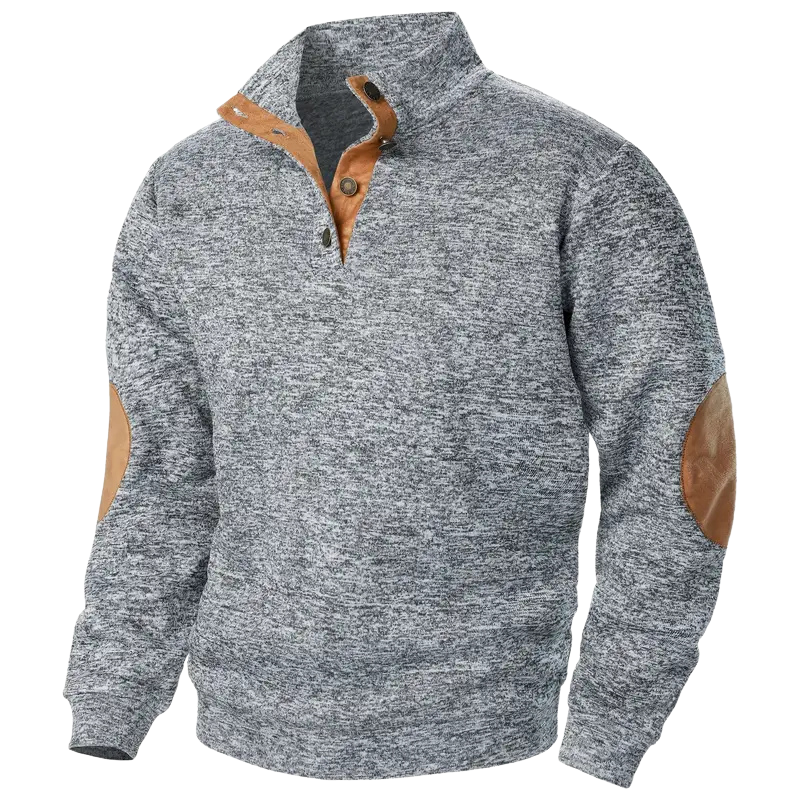 Mason | Refined Button Neck Mens Knitted Jumper