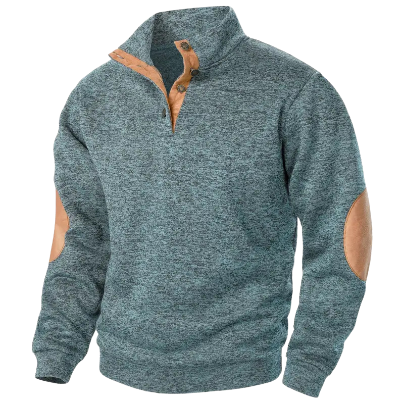 Mason | Refined Button Neck Mens Knitted Jumper