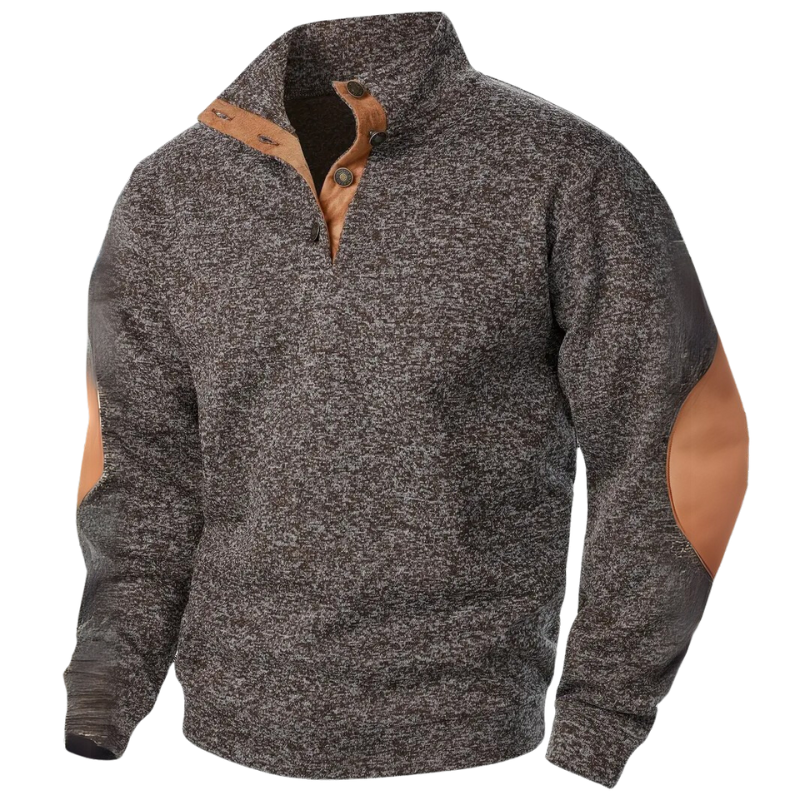 Mason | Refined Button Neck Mens Knitted Jumper