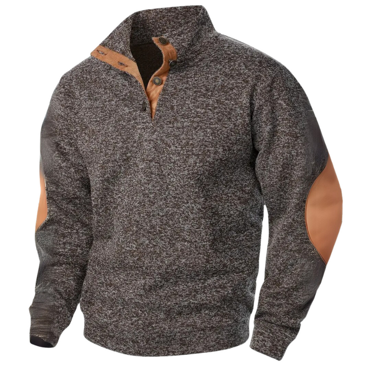 Mason | Refined Button Neck Mens Knitted Jumper
