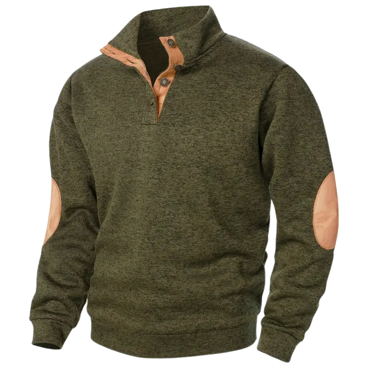 Mason | Refined Button Neck Mens Knitted Jumper